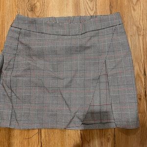 Black and red plaid mini skirt